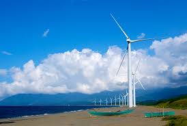 Bangui Wind Farm with windmills in Ilocos Norte